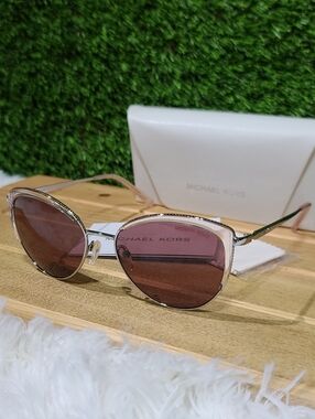 Michael Kors Sunglasses MK1046-115376 Key Biscayne Silver New